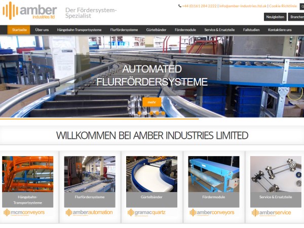 Le nouveau site web d'Amber Industries a été lancé en allemand.
